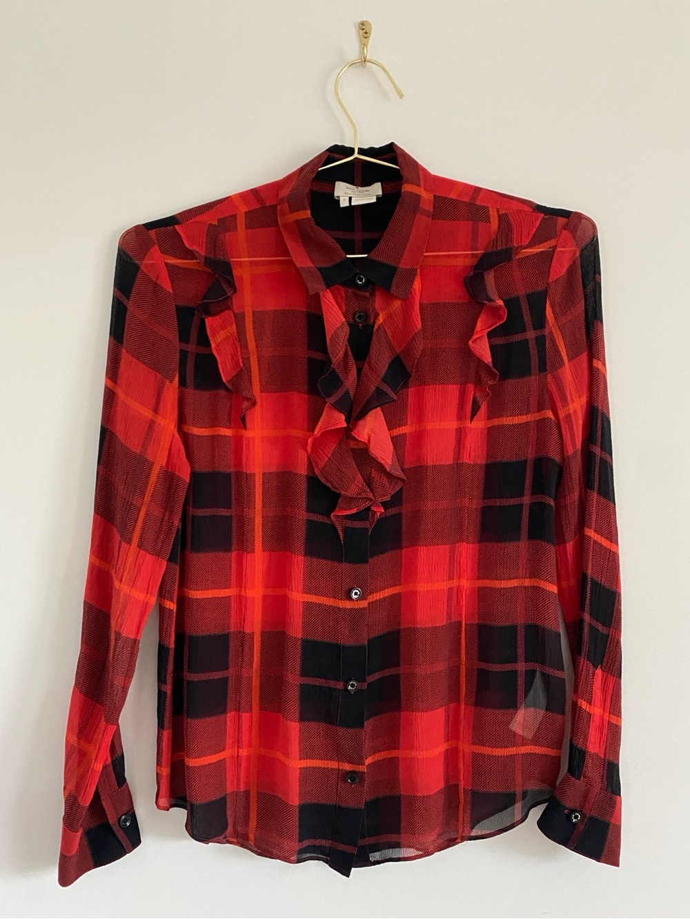 Kate Spade Silk Plaid Blouse